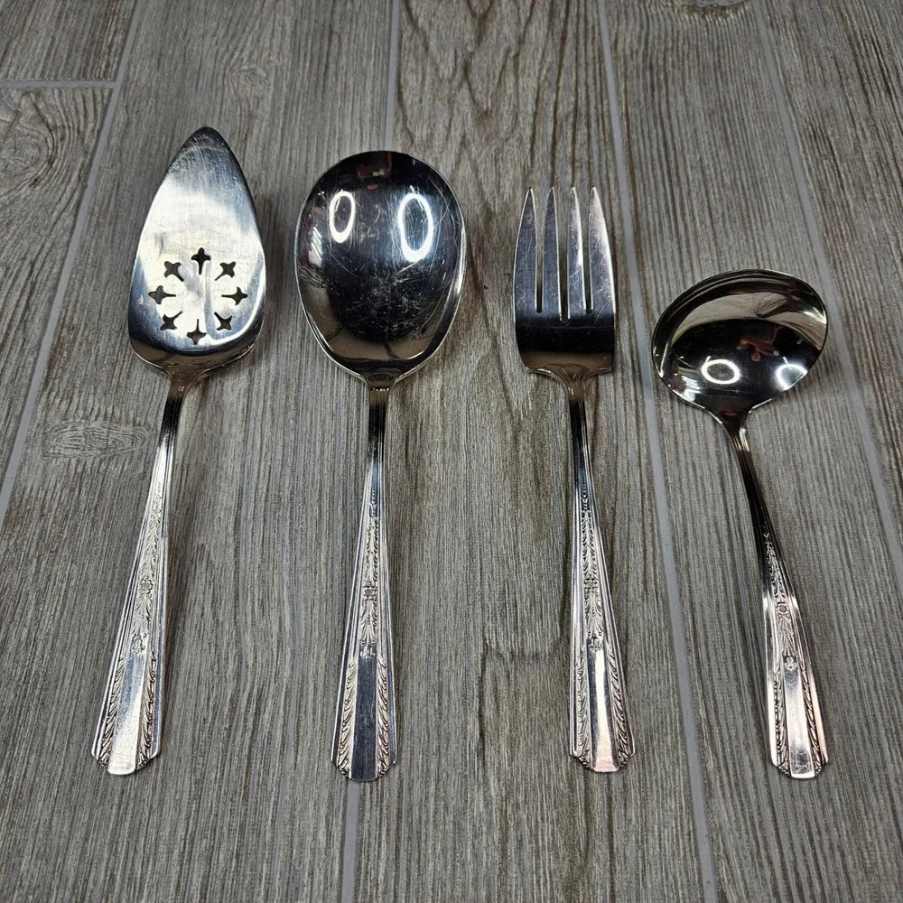 Hollywood International Silver Plate Serving Utensils Set of 4